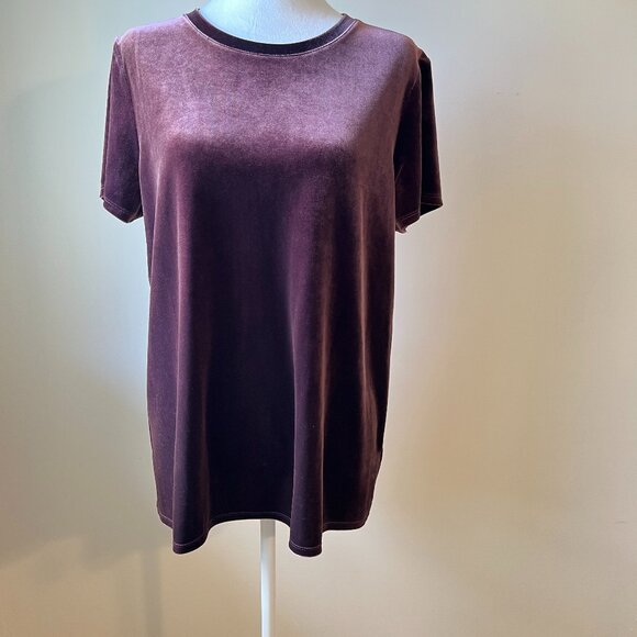 🖤 Gap Maroon Velvet Top - Gothic Glam & Steampunk Style (Size M Tall) - Picture 1 of 9
